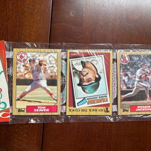 Lot de racks de cartes de baseball des Fêtes Topps 1987 Tom Seaver Reggie Jackson
