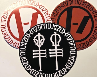 Twenty One Pilots Clancy inspired vinyl stickers, vinyl stickers, self adhesive, waterproof, weather resistant, decals, TØP stickers