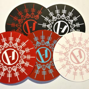 Twenty One Pilots Clancy era inspired vinyl stickers, self adhesive, waterproof, weather resistant, decals, TØP stickers