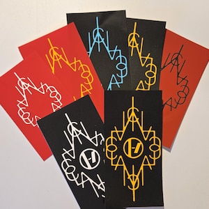 Twenty One Pilots Clancy era inspired vinyl stickers, self adhesive, waterproof, weather resistant, decals, TØP stickers