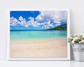 Aqua Beach Decor, Turquoise Art Prints, Ocean Fine Art Large Canvas Wall Decor