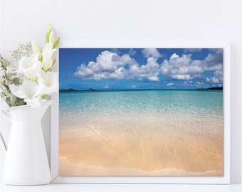 Caribbean Beach Turquoise Beach Decor Art Prints, Coastal Wall Art