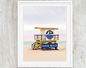 Miami Beach #1 Lifeguard Stand South Beach, Coastal Wall Art Photography Prints and Canvases