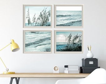 Turquoise Beach Photography Art Prints, Coastal Decor Gallery Wall