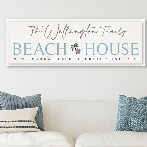 Custom Beach House Sign Beach House Decor Etsy