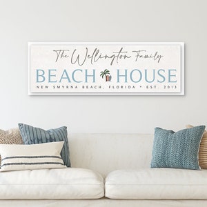 Personalized Beach House Sign, Custom Coastal Decor image 1