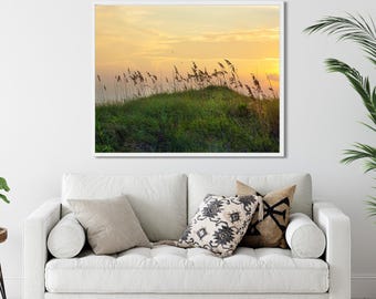 Sunrise Sea Oats, Beach Wall Art Decor, Coastal Shoreline Florida Art Print