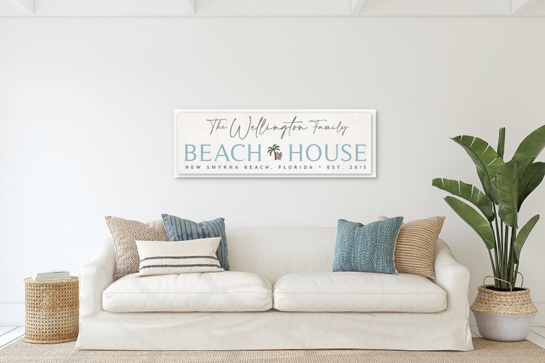 Personalized Beach House Sign, Custom Coastal Decor image 1