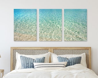 Set of 3 Abstract Colorful Beach Water Art Prints or Canvases