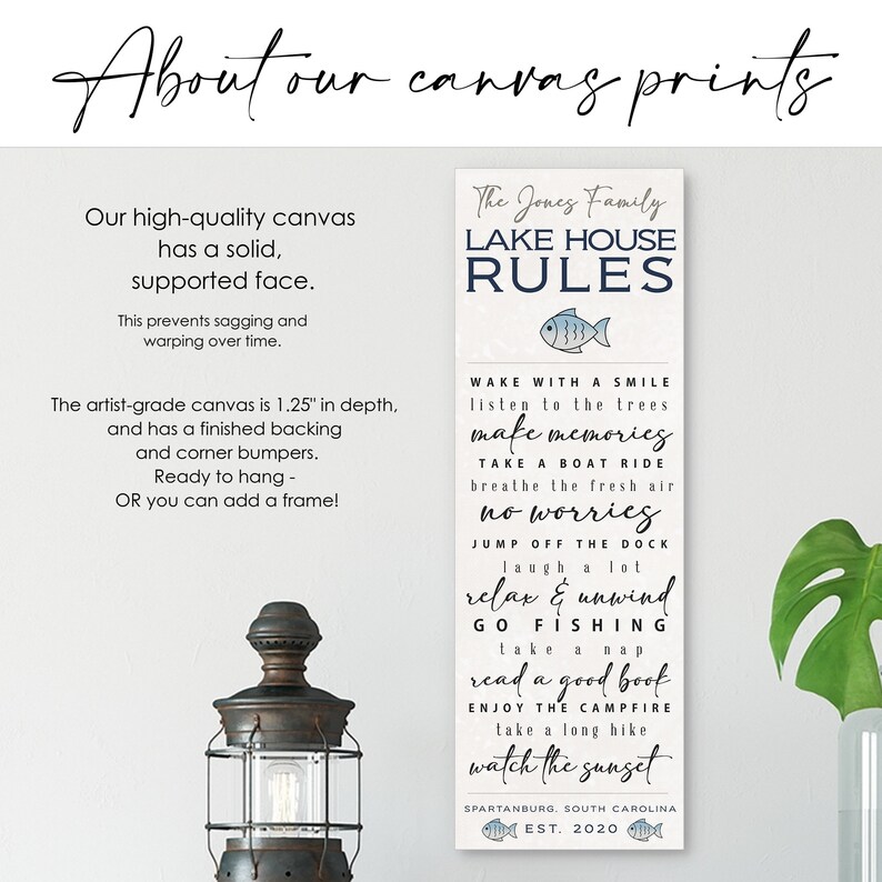 Personalized Lake House Rules Sign Custom Cabin Decor Gifts Etsy