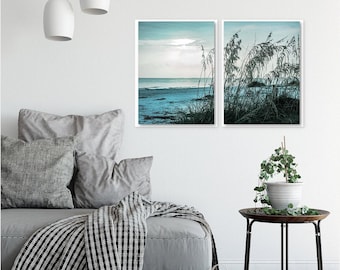Turquoise Beach Photography Print Set: Coastal Home Decor