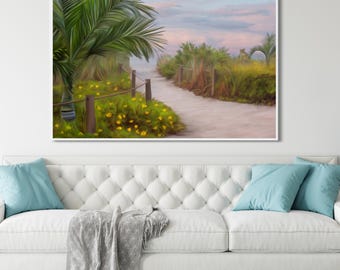 Beach Path, Beach Wall Art Print or Canvas, Coastal Home Decor