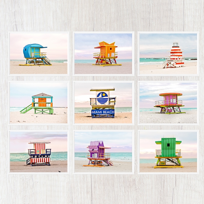 Miami South Beach Art Deco Prints SALE Gallery Wall Set Etsy