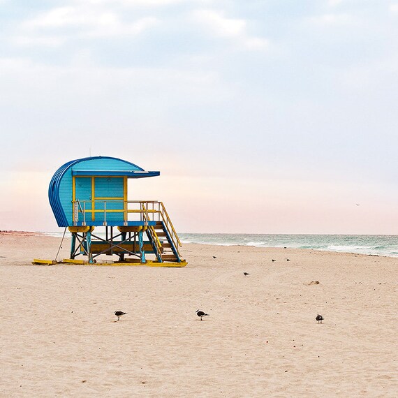 Beach Hut Lifeguard Stand Art Deco Beach House Decor Photo Coastal Wall Art Tower Miami Beach Sunrise Blue Turquoise Aqua Beach Decor Beach Hut Lifeguard Stand Art Deco Beach House Decor Photo Coastal Wall Art Tower Miami Beach Sunrise Blue Turquoise Aqua Beach Decor