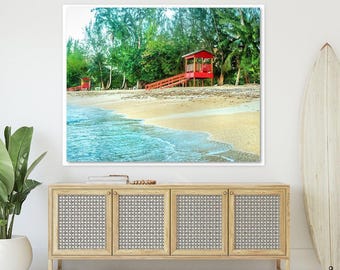 Puerto Rico Wall Art, Beach Lifeguard Tower Coastal Decor Art Print or Canvas