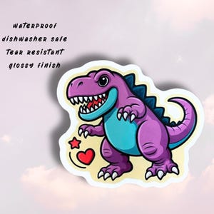 Kawaii kaiju sticker, waterproof, durable, dishwasher safe sticker, kawaii Japan sticker, cute monster sticker