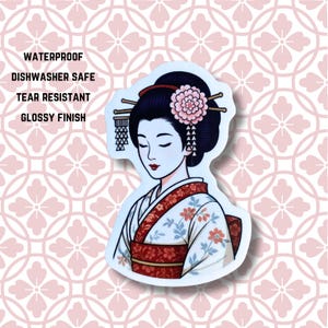 Japanse GEISHA-sticker waterdicht, vinyl waterfles, laptopsticker, vaatwasmachinebestendig, cadeau, souvenir uit Japan