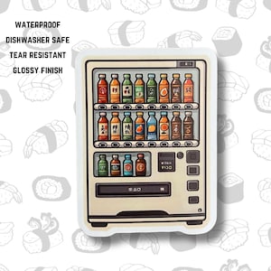 Máquina de venda automática japonesa jidouhanbaiki vinil, à prova d'água, adesivo durável para garrafa de água, laptop, álbum de recortes, diário, lembrança do Japão