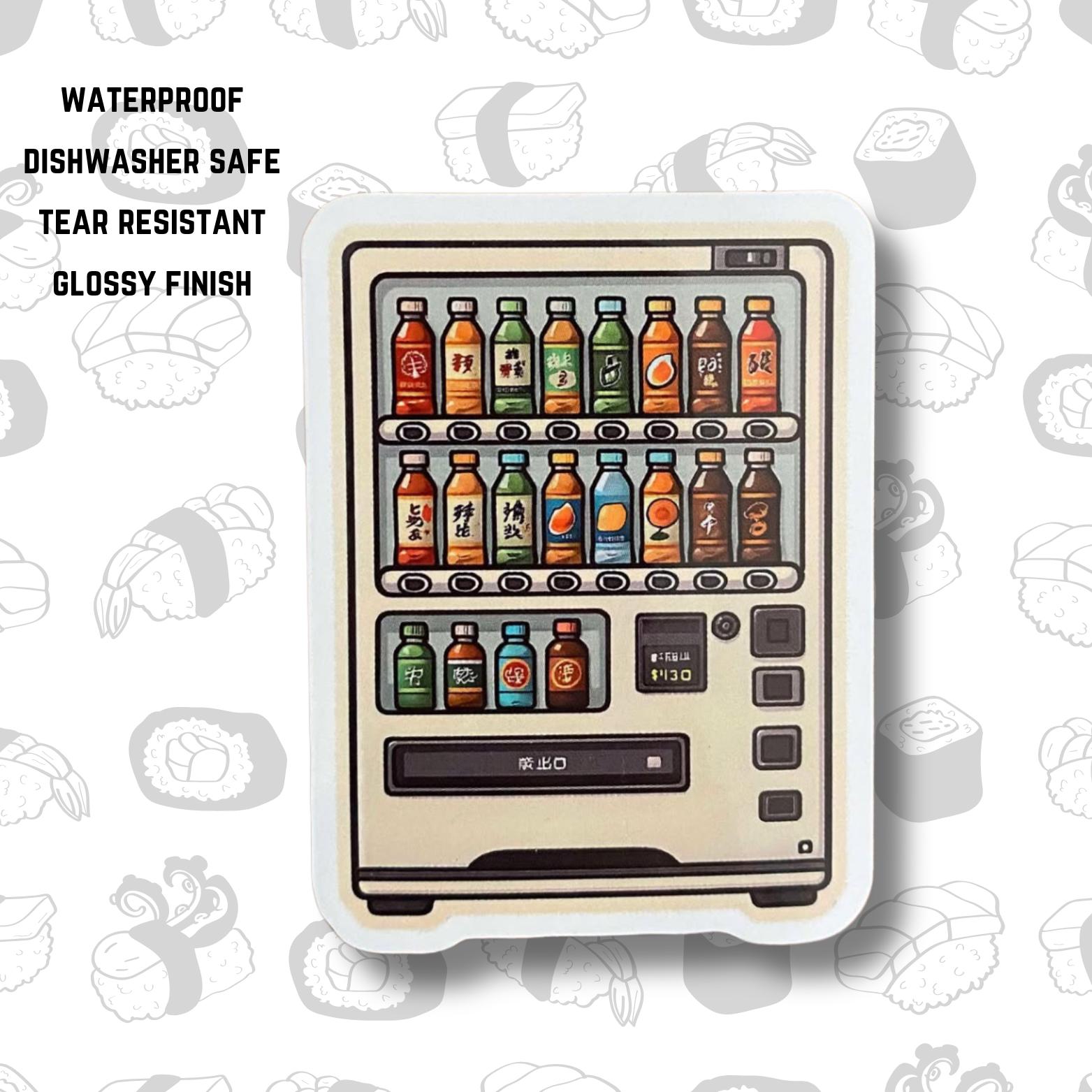 Japanese vending machine jidouhanbaiki vinyl, waterproof, durable sticker for water bottle, laptop, scrapbook, journal, souvenir from Japan