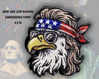 Patriotisk vithövdad örn-lapp: 'Merica Mullet, solglasögon, pannband