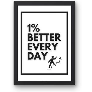 1% Better Every Day Digital Download | Motivational Wall Art | Inspirational Printable | Office Decor | Gym Wall Art | Growth Mindset Print