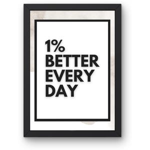 1% Better Every Day Digital Download - Motivational Wall Art | Inspirational Office Decor - Gym Wall Art - Growth Mindset Print - Positive