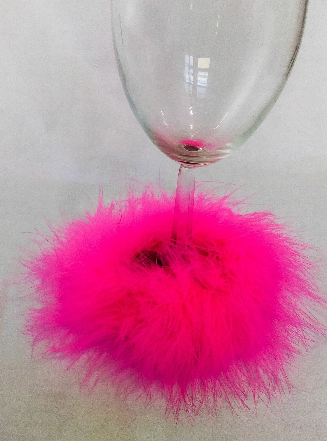 Fuzzy Boa Wine Glass Slippers. Choose Favorite Color. Slipon Wine
