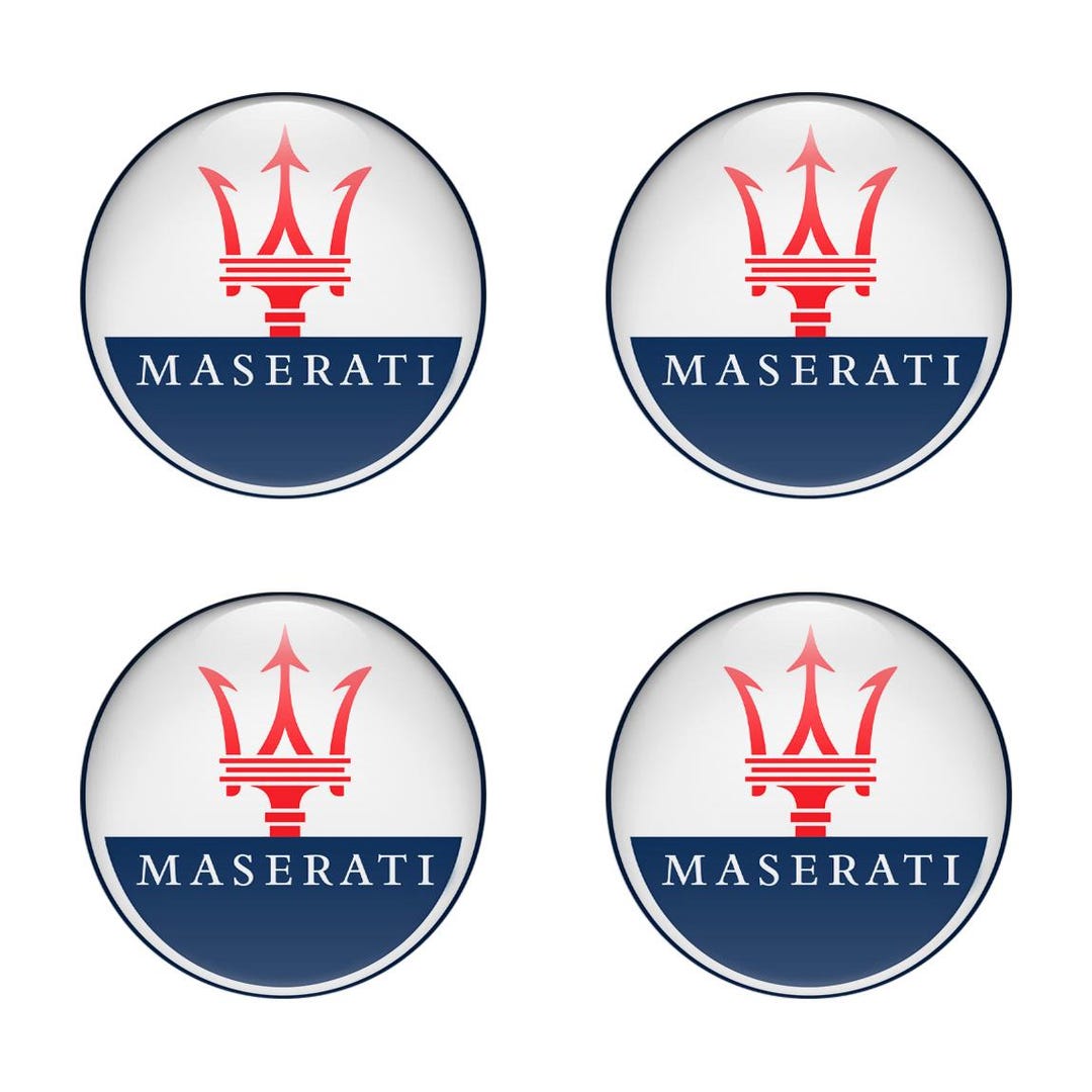 Maserati Wheel Center Cap Stickers: Silicone Rim Hub Covers - Set of 4 ...
