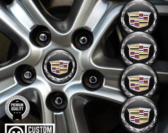 Car Wheel Center Cap Stickers Cadillac – Set of 4 – Silicone Rim Hub Covers – Universal Fit – Waterproof & Durable