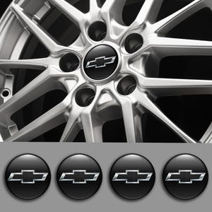 Car Wheel Center Cap Stickers Chevrolet – Set of 4 – Silicone Rim Hub Covers – Universal Fit – Waterproof & Durable