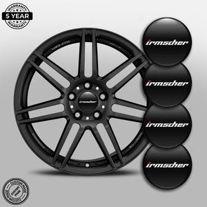 Car Wheel Center Cap Stickers Irmscher – Set of 4 – Silicone Rim Hub Covers – Universal Fit – Waterproof & Durable