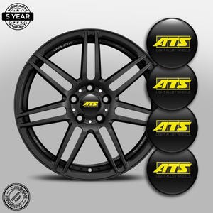Car Wheel Center Cap Stickers ATS – Set of 4 – Silicone Rim Hub Covers – Universal Fit – Waterproof & Durable