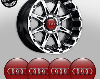 Car Wheel Center Cap Stickers Audi – Set of 4 – Silicone Rim Hub Covers – Universal Fit – Waterproof & Durable