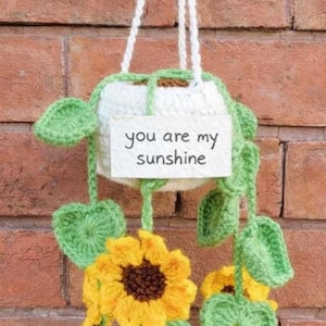 Patrón de crochet para maceta colgante de girasoles – Decoración bohemia (patrón en PDF)