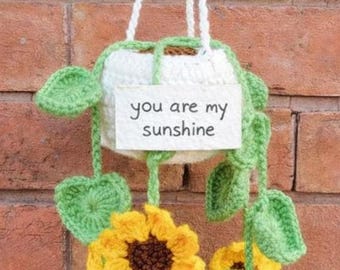 Sunflower Hanging Planter Crochet Pattern – Boho Home Decor (PDF Pattern)