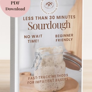 24-Hour Sourdough Bread Recipe Book: Quick Beginner Baking (Instant Download Digital PDF)