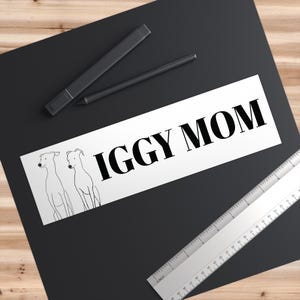 Adesivi per paraurti auto Iggy Mom / Perfetti per gli amanti dei Whippet, regalo per proprietari di animali domestici, decorazioni per auto, regalo di levriero italiano