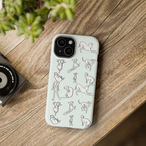Italian Greyhound light blue iPhone Case - MagSafe® Compatible, Whippet & Greyhound Design, Tough Protective Dog Lover Case