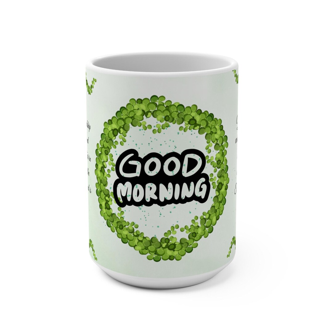 Morning Routine Mug Good Morning Inspirational Mug, Motivational Coffee Cup, Greenery ...