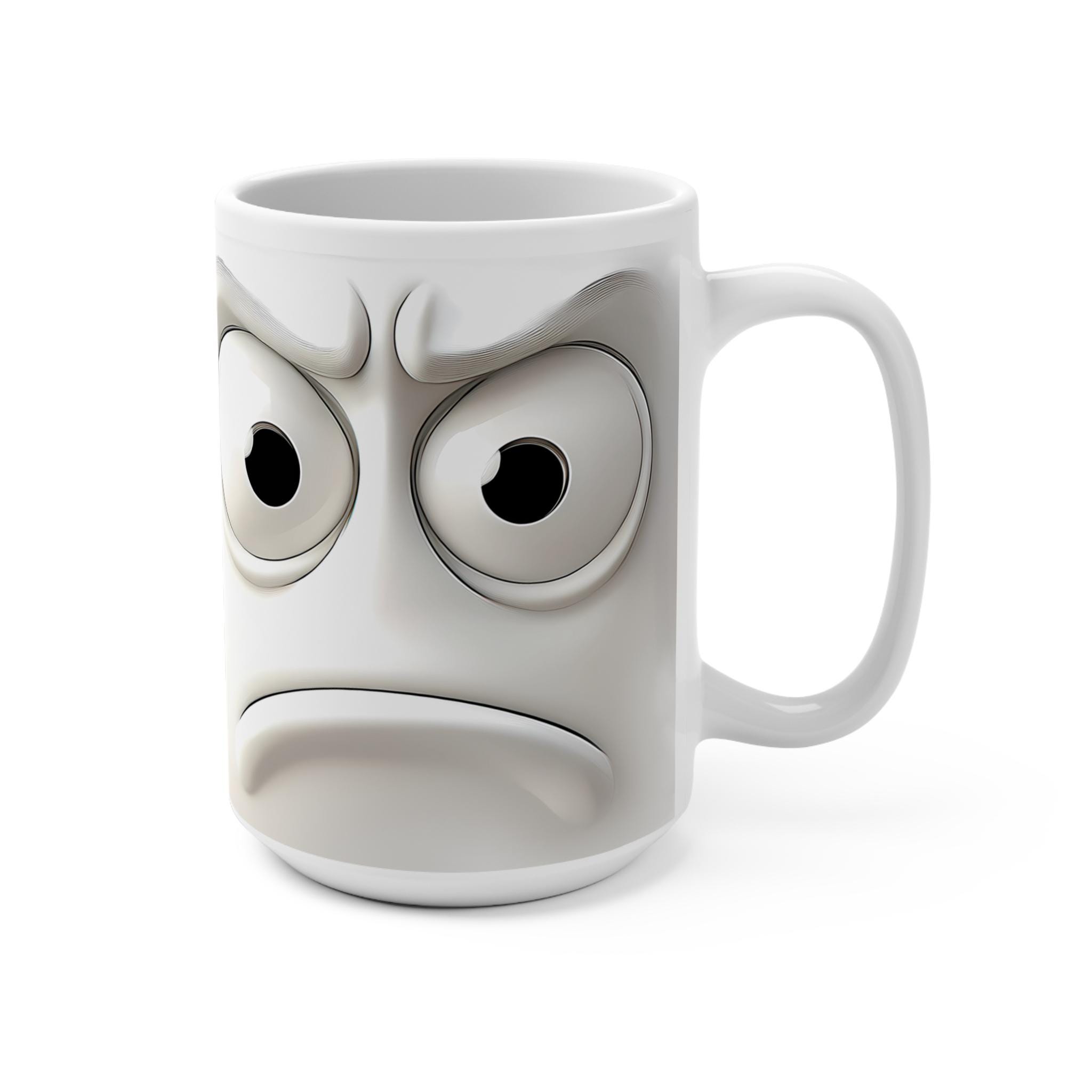 Expressive 15oz Mug - Funny Face Coffee Cup, Unique Gift for Friends ...