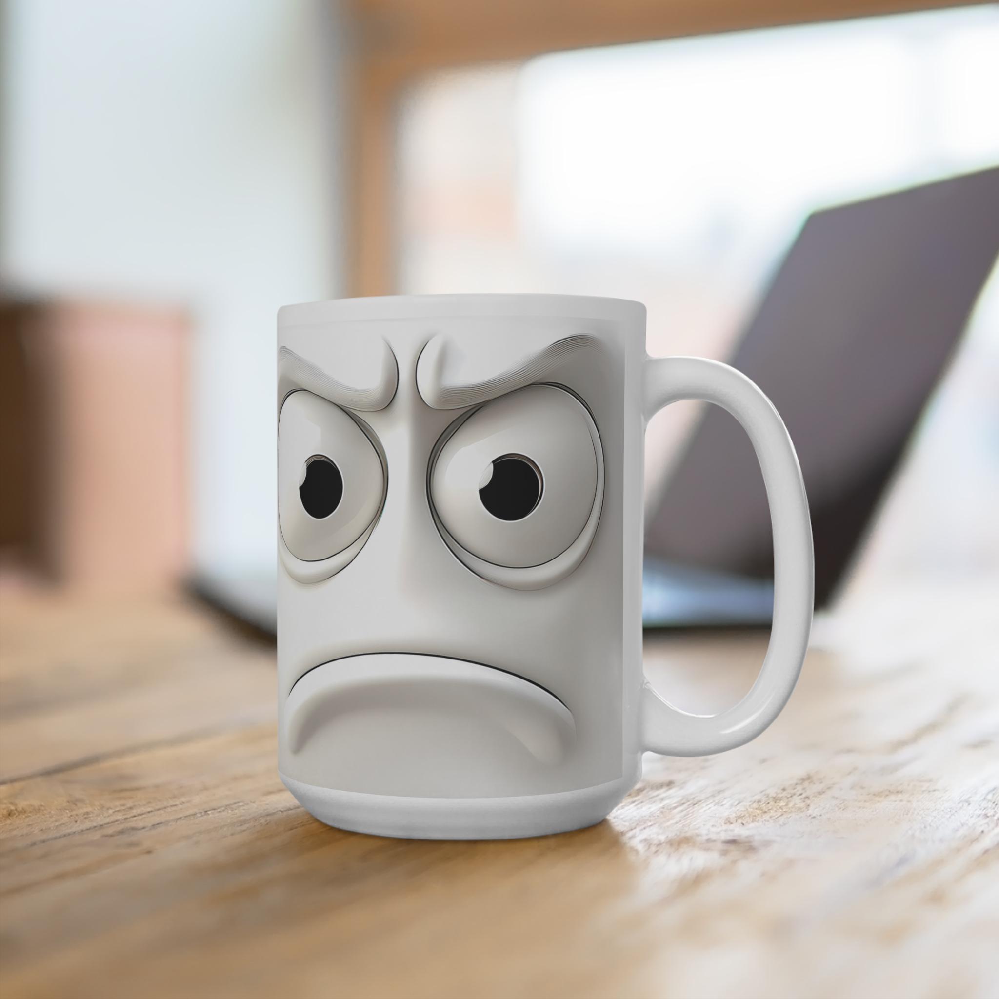Expressive 15oz Mug - Funny Face Coffee Cup, Unique Gift for Friends ...