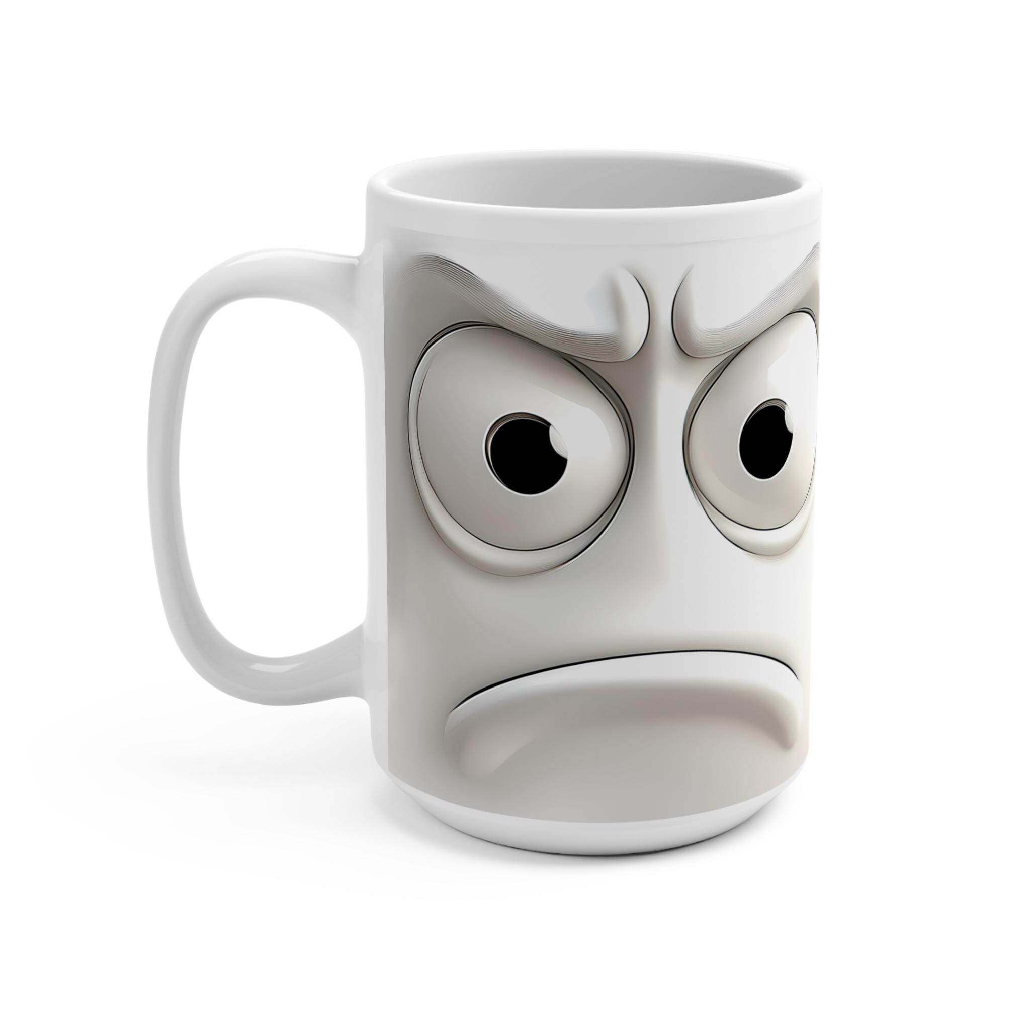Expressive 15oz Mug - Funny Face Coffee Cup, Unique Gift for Friends ...