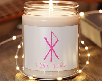 Romantic Viking Theme Gift for Her Norse Runes Shield Maiden Fan Anniversary Valentine Love Candle for Wife Present Girlfriend Gift Idea