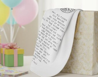Viking Prayer Norse Valknut Newborn Swaddle Blanket Baby Shower Gift for Infant Nursery Nordic Poem Thor Odin Valhalla Asgard Avengers Fan