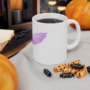 Viking Mug, Valkyrie Mug, Norse Angel, Shield Maiden, Viking Kitchen, Norse Mug, Purple Valkyrie Wings, Angel Wings Decor, Purple Mugs