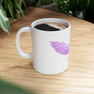 Viking Mug, Valkyrie Mug, Norse Angel, Shield Maiden, Viking Kitchen, Norse Mug, Purple Valkyrie Wings, Angel Wings Decor, Purple Mugs