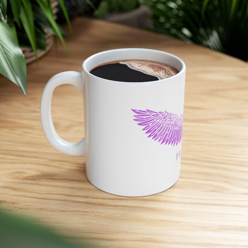 Viking Mug, Valkyrie Mug, Norse Angel, Shield Maiden, Viking Kitchen, Norse Mug, Purple Valkyrie Wings, Angel Wings Decor, Purple Mugs