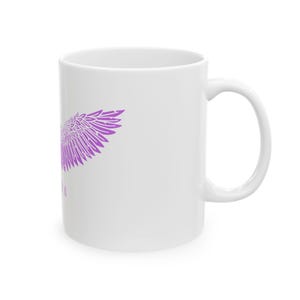 Viking Mug, Valkyrie Mug, Norse Angel, Shield Maiden, Viking Kitchen, Norse Mug, Purple Valkyrie Wings, Angel Wings Decor, Purple Mugs