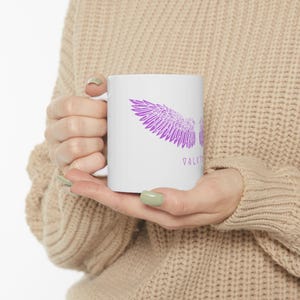 Viking Mug, Valkyrie Mug, Norse Angel, Shield Maiden, Viking Kitchen, Norse Mug, Purple Valkyrie Wings, Angel Wings Decor, Purple Mugs