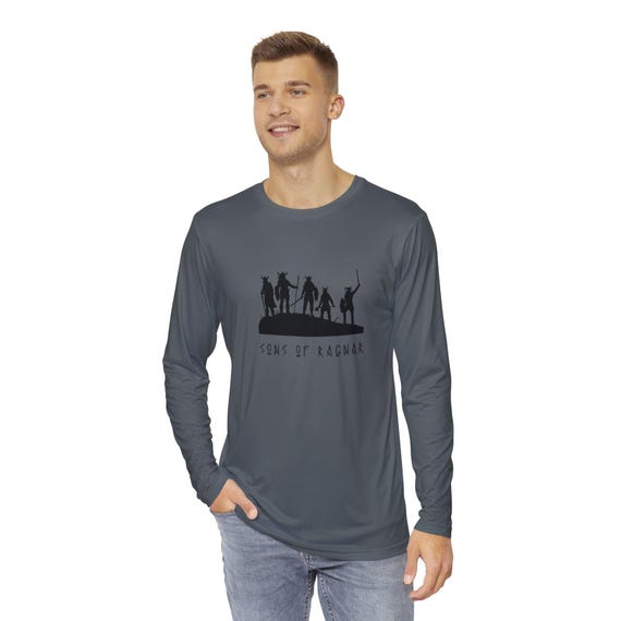 Viking Theme Fashion Sons of Ragnar Lothbrok Norse Mythology Gift Pullover Clothing Men's Long Sleeve Tee Shirt Nordic Sweat Clothing Gift